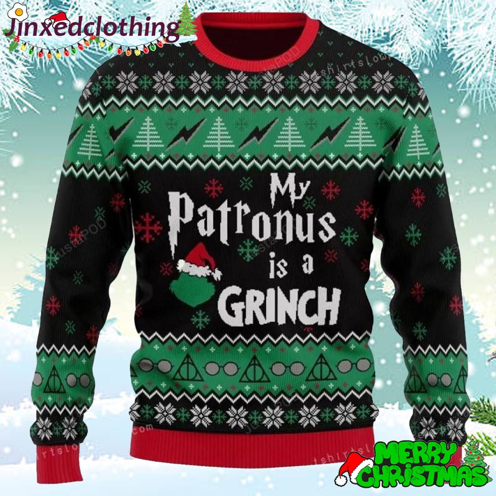 My Patronus Is A Grinch Ugly Sweater Christmas Party 